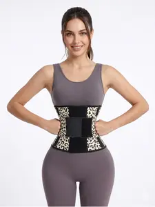 Leopard Pattern Shaping Waist Cincher, Dual Velcro Adjustable Abdominal Binder, Strong Compression for Fitness, Postpartum Body Sculpting Belt, Shapewear