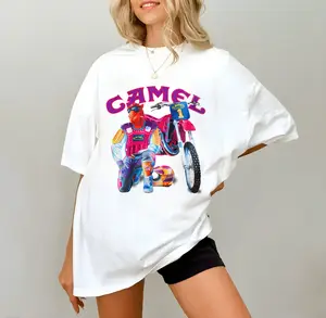 Funny Camel 1993 Super Cross Short Sleeve Cotton T-shirt, Vintage Nascar Racing Tshirt, 90s Graphic Tees, Men Gifts, Tops Menswear Streetwear Casual