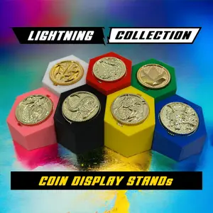 Colorful Display Coin Holder for Lightning Power Ranger Coins - MMPR Coin Holder, Stand Only, No Coins Included