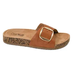 Cognac Road Trip Buckle sandal