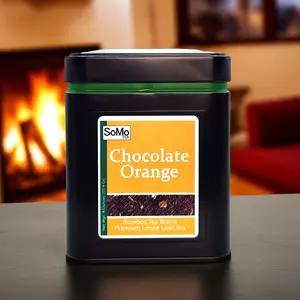 SoMo Tea Chocolate Orange Rooibos Tea Blend Premium Loose Leaf Tea US Caffeine-Free with Chocolate Chips & Orange Peel