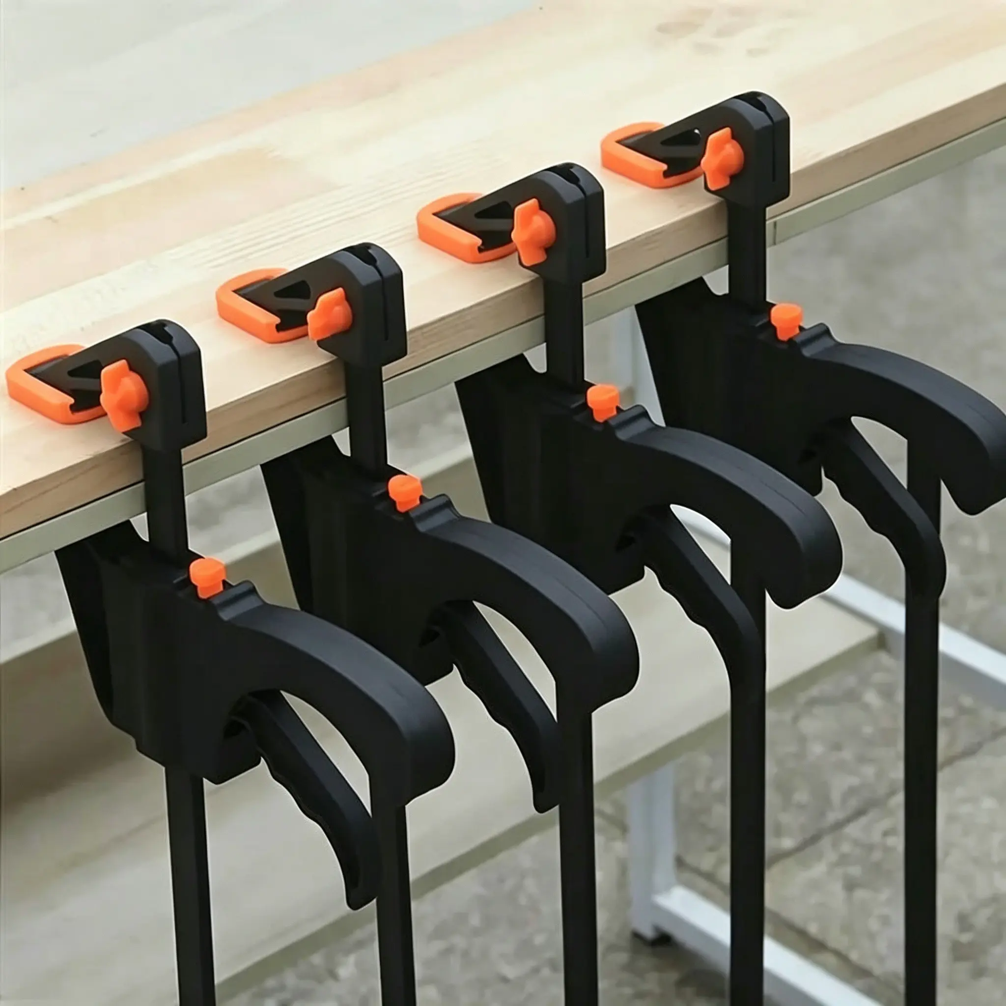 4-Piece F-Type Ratchet Clamp, Quick-Release Woodworking Pressure Pliers, DIY Renovation Manual Tool, Essential Hand Tools for Craftsmen, F Clamps