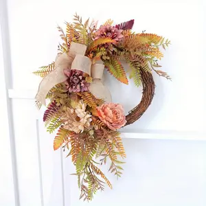 Fall Wreath Thanksgiving Fall Garland Halloween Fall Garland for Wedding Party Thanksgiving Dinner Decoration Floral Ornaments