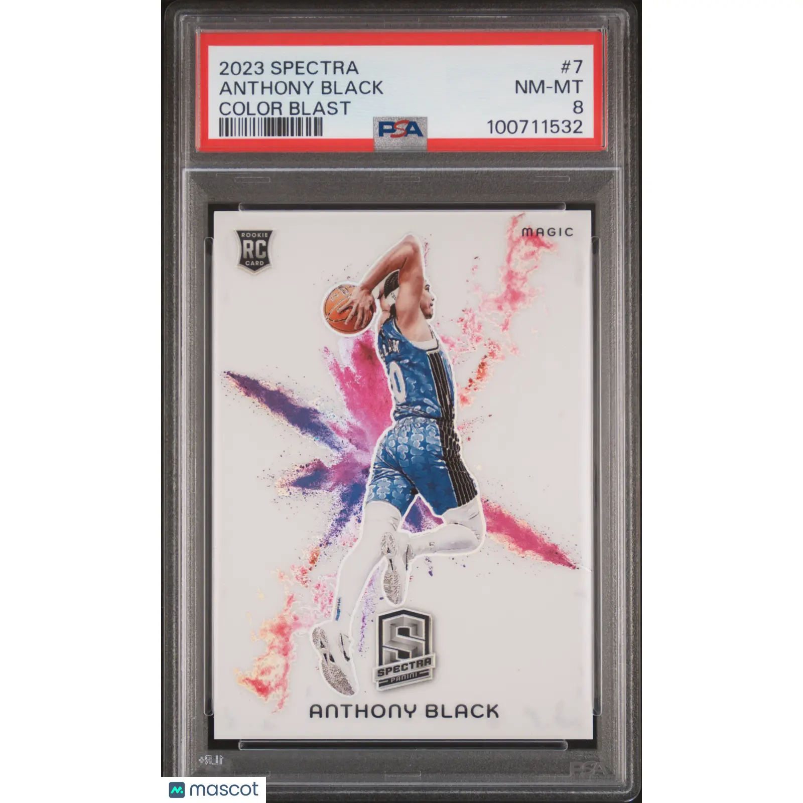 ANTHONY BLACK RC 2023-24 PANINI SPECTRA #7 COLOR BLAST PRIZM SP SSP MAGIC PSA 8