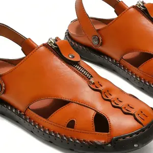 Orange Brown Men’s Sandals! Summer Essential. Non-slip, Breathable & Comfy. Perfect for Beach, Hiking & Daily Wear. Viral Style! Limited Stock. electric shoes strappy sandal