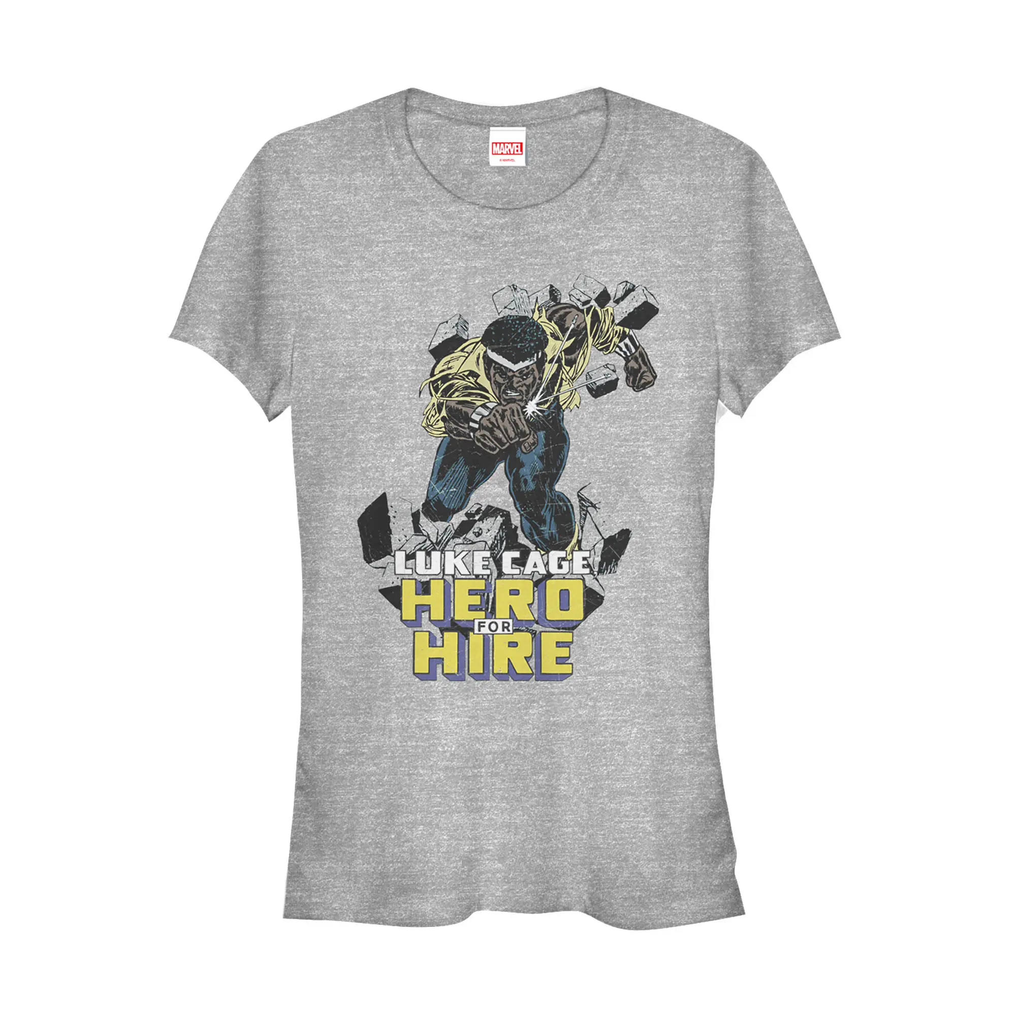 Juniors Womens Marvel Luke Cage Hero For Hire T-Shirt