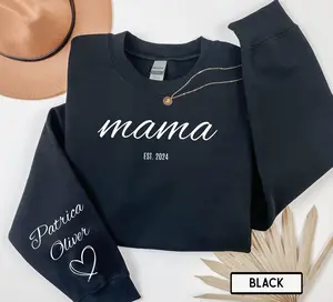 Personalized Mama Sweatshirt, Kids Names on Sleeve, Custom Mom Sweatshirt