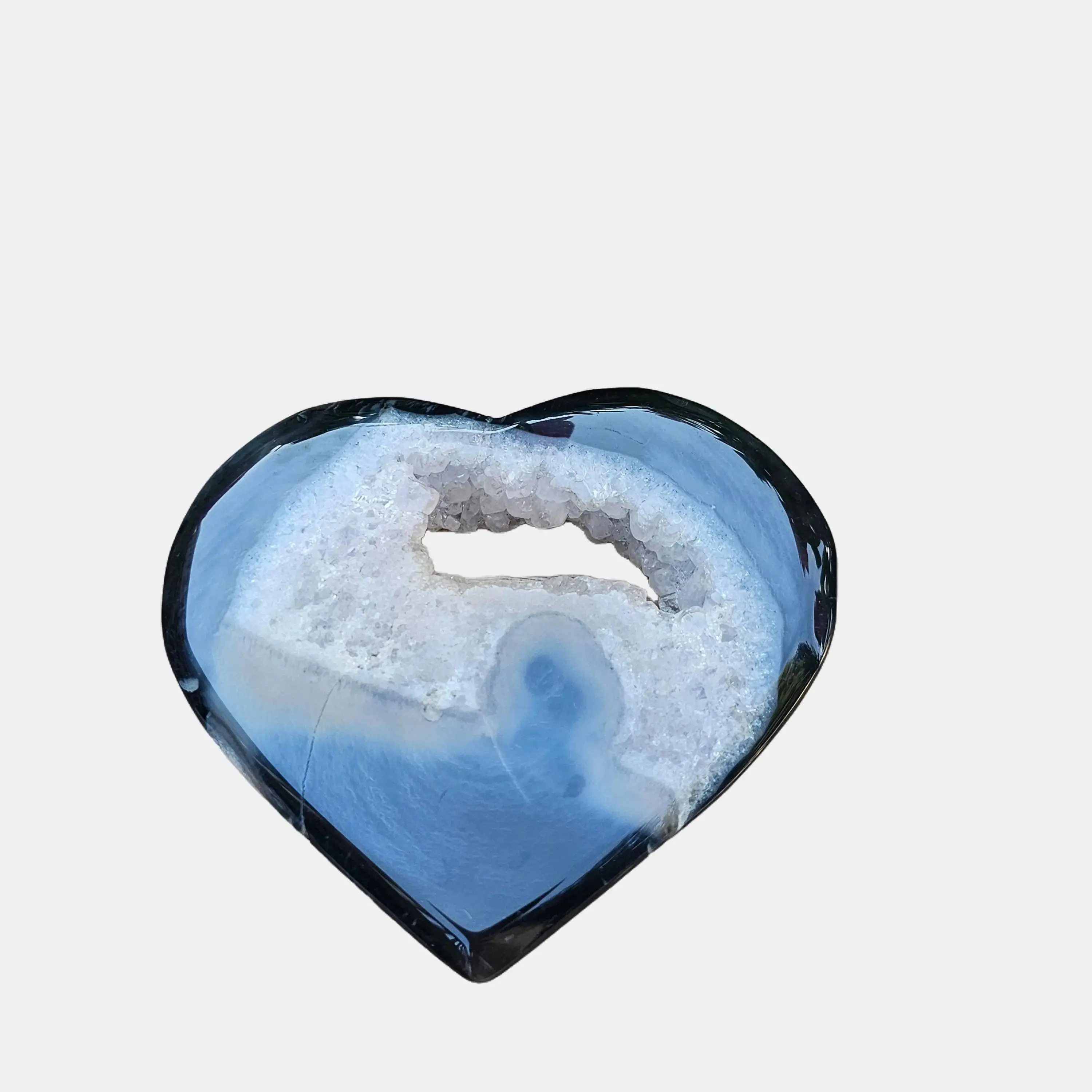 Black Agate Crystal Druzy Heart 4 x 3.5 Natural Grounding Stone for Healing Meditation Unique Druzy Sparkle Decorative Piece Promotes Emotional Balance