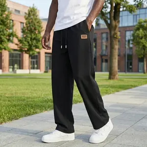 S7 Men's Casual Straight Leg Pants - Relaxed Fit Elastic Waist Drawstring Trousers
