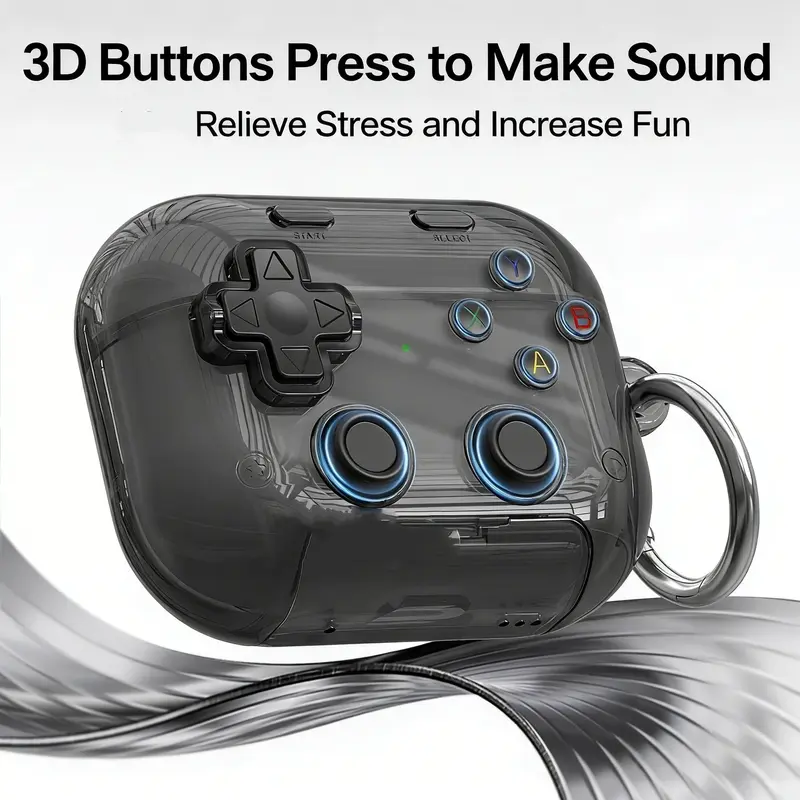 Earphone Case for AirPods Pro 3 Case (2025) Pro 2nd AirPods 4th Gen, with 3D Pressable Button, Safety Lock & Phone Stand for AirPod 4th Gen Cover– with Cleaner Kit & Keychain, Classic Cool Funny Durable Protective Case for Women Men to Relief Stress