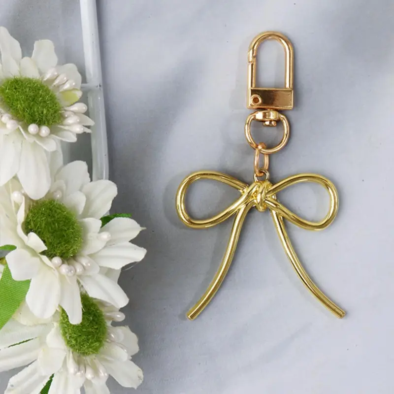 Women's Elegant Bowknot Design Keychain, Keyrings, Cute Keychains, Cute Trendy Minimalist Design Keychain for Car Keys for Women & Girls, Fashion All-match Accessories for Daily Life, Keychain for Car, Key, Keychain for Bags, Fashionable Alloy Keychain