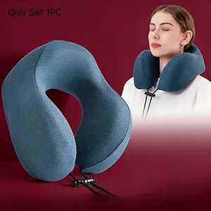 Outdoor Camping U-Shaped Pillow Memory Foam Neck Support Pillow Office Nap Travel Storage Cushion
