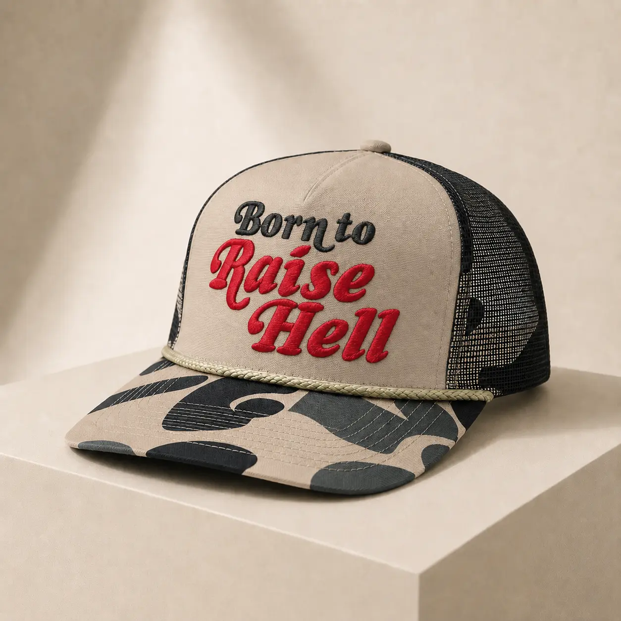 Premium Embroidered Heritage Style Trucker Hat Breathable Mesh Baseball Cap for Outdoor Adventures