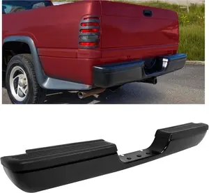 Assembly Rear Bumper Compatible with 1994-2002 Dodge Ram 1500 2500 3500 Fleetside/Styleside W/Step Pads Steel+Plastic Powder Coated Black Heavy Duty