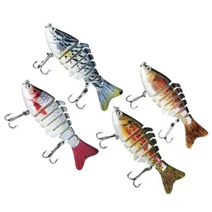 2/4‑Pack 7‑Segment Jointed Swimbait, Slow‑Sinking Hard Fishing Lure with Rattle for Freshwater & Saltwater