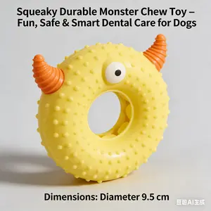 Squeaky Durable Monster Chew Toy – Fun, Safe & Smart Dental Care for Dogs