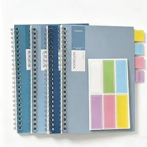 4-Pack Morandi A5 Coil Notebook, Simple Style, Student Exclusive Lined Journal, Soft Cover Memo Book, Office Use General Purpose