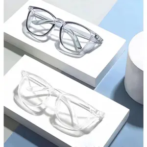 3-Pack Candy Color Clear Safety Glasses | Stylish Round Goggles for Lab Work & Outdoor Pollen Protection