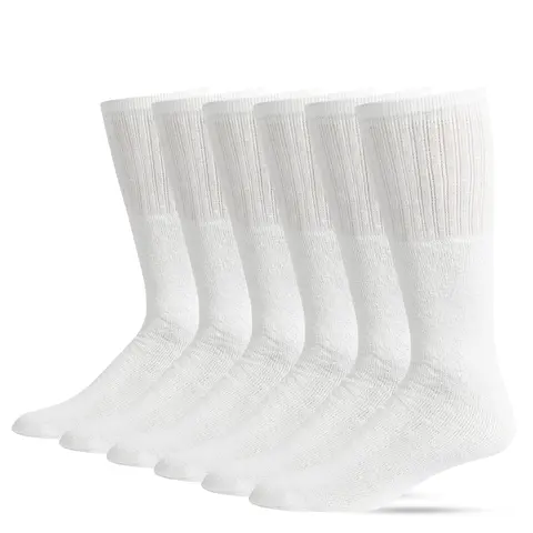 6 Pairs Over-The-Calf Tube Socks, Premium Cushion Polyester Sports Socks - Non-Slip, Sweat Control, Steady Support for Running, Soccer Workouts