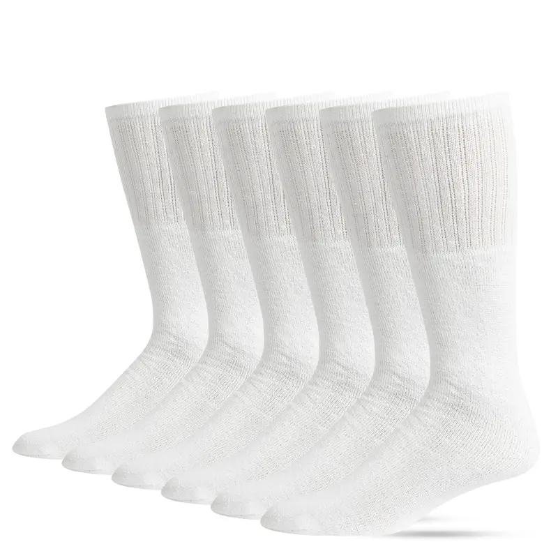 6 Pairs Over-The-Calf Tube Socks, Premium Cushion Polyester Sports Socks - Non-Slip, Sweat Control, Steady Support for Running, Soccer Workouts