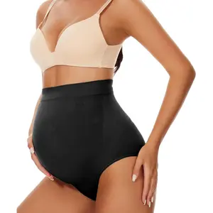 Maternity High-Waist Seamless Shapewear Panty - 3D Knit Spandex Blend, Stretchy, Breathable All-Seasons Belly Support Underwear for Dresses, Pants, S-XXXL, Maternity Panty