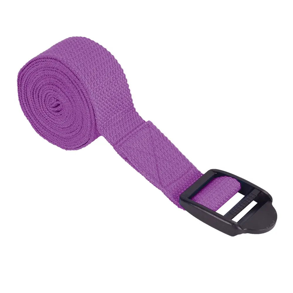 Power Systems 6ft Yoga Strap, Adjustable Cotton Blend Stretching Band with Durable PVC Buckle