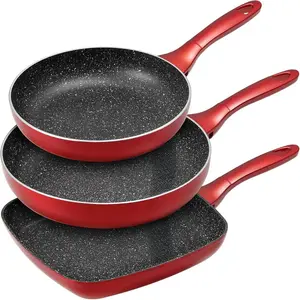 Nonstick Frying Pans Set 3 Piece, Skillets and Frying Pans 9.5, 11, 10.2 Inch, Dishwasher Safe Kitchen Cooking Pan, Non Stick Pan for induction cooktop, Omelette Egg Pan with Stay Cool Handle