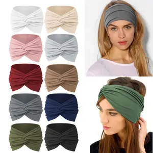 10Pack Women Headbands African Wide Hair Wrap Extra Turban Head Bands for Lady Large Sport Workout Stretch Non-slip Big Hair Bands