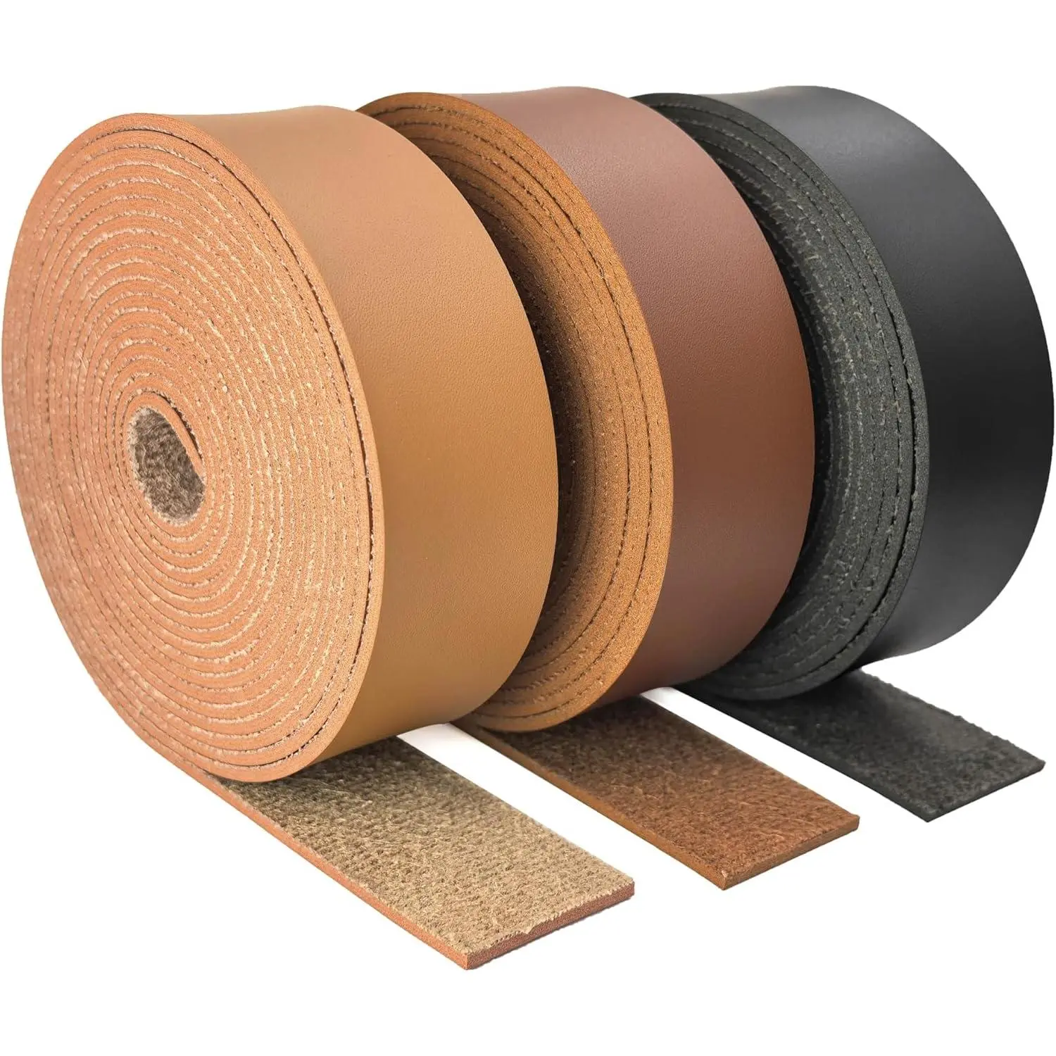 3/4'' Wide by 72'' Long Faux Leather Straps Thick Leather Strips for Crafts Vegan Leather Faux Leather Strips 3 Color Mixed