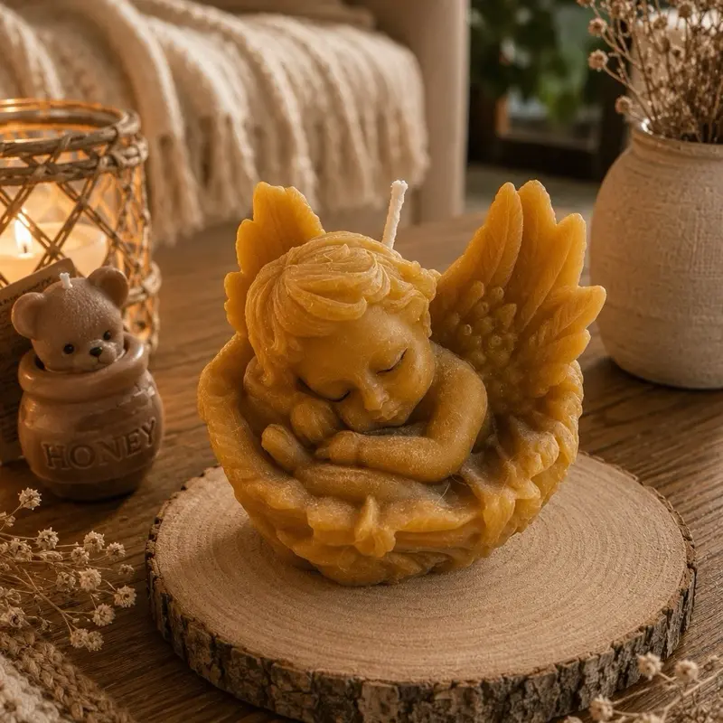 Golden Hive Collection Guardian Angel beeswax Candle
