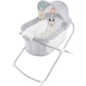 Fisher-Price Portable Baby Crib - Foldable with Music, Vibrations & Mesh Sides (Damaged Box)