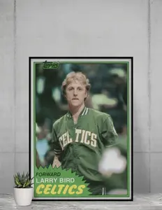 Topps 1981 Larry Bird Rookie Card 12x17 Poster Boston Celtics