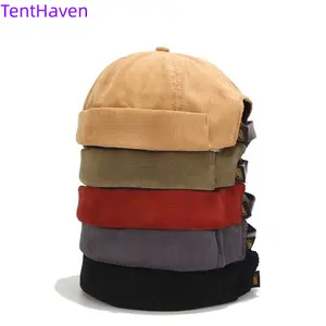 2026 autumn and winter corduroy men's and women's short trendy brand landlord hat retro brimless sailor melon skin hat street trend yuppie hat