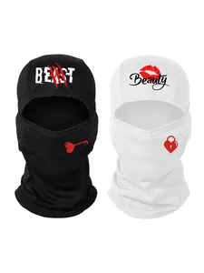 Valentine's Day Hat Unisex Key & Lock Design, Beast & Beauty Print Balaclava Mask, Breathable Ski Mask for Men/women, Ideal for Outdoors, Outdoor Sports Mask