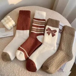 Womens Thick Wool Thermal Socks Warm Knitting Nordic Ladies Winter Socks for Cozy Comfort