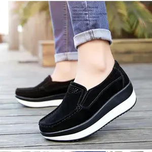 Women's Casual Slip-On Loafers - Lightweight Solid Microfiber Sneakers with Wedge Heels, All Season Comfort Shoes - For Women - Perfect for Casual Wear, Work, Shopping - Perfect Gift for the Fashionable Woman Bridal
