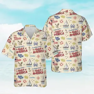 Gulf Of America Hawaiian Shirt For Men Women, US Flag Gulf Coast Button Up Shirt, American Beach Aloha Shirt, Democrat Shirt, Patriotic Gift
