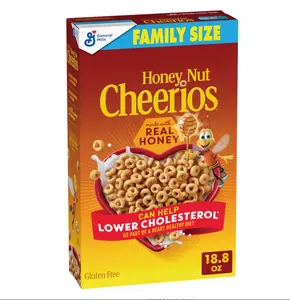 Honey Nut Cheerios, Heart Healthy Gluten Free Breakfast Cereal with Whole Grain Oats, Family Size, 18.8 oz