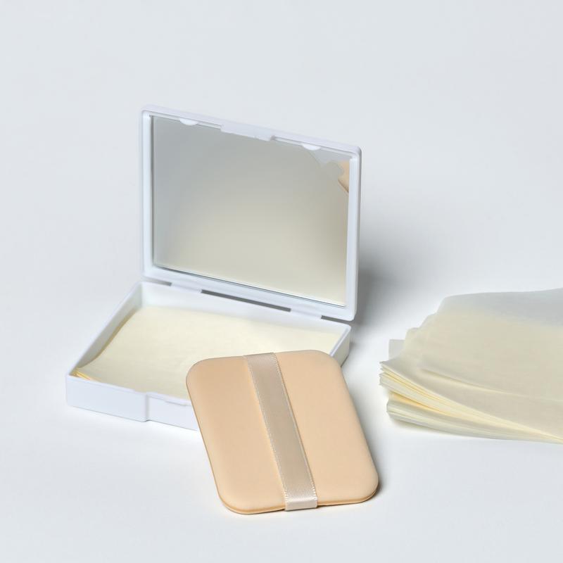 ANAMANIA Oil Blotting Sheets for Face with Mirror and Puff. 200 Sheets oil Blotting paper for oily skin, Absorb Excess Oil,  Face paper Compact Makeup Matte Pack