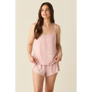 Whitney Summer Jersey PJ Set in Blush Stars