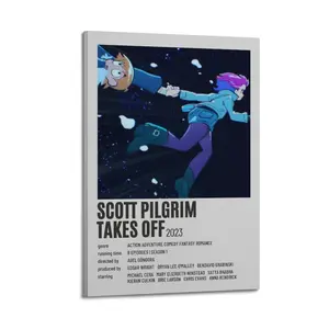 Scott Pilgrim Takes Off Poster for Bedroom Aesthetic Canvas Wall Art Living Room Posters Painting Picture Print Modern Family Decor Artist Bathroom Poster