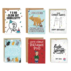 Sleazy Greetings - Funny Birthday Greeting Card Bundle - Funny Card Set for Birthdays