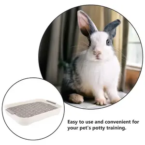Pet Toilet Rabbit Hamster Cat Litter Box with Grate, 10.7 X 7.3 Inches, Anti-Tip Pet Toilet Training Corner, Suitable for Rabbits Hamsters