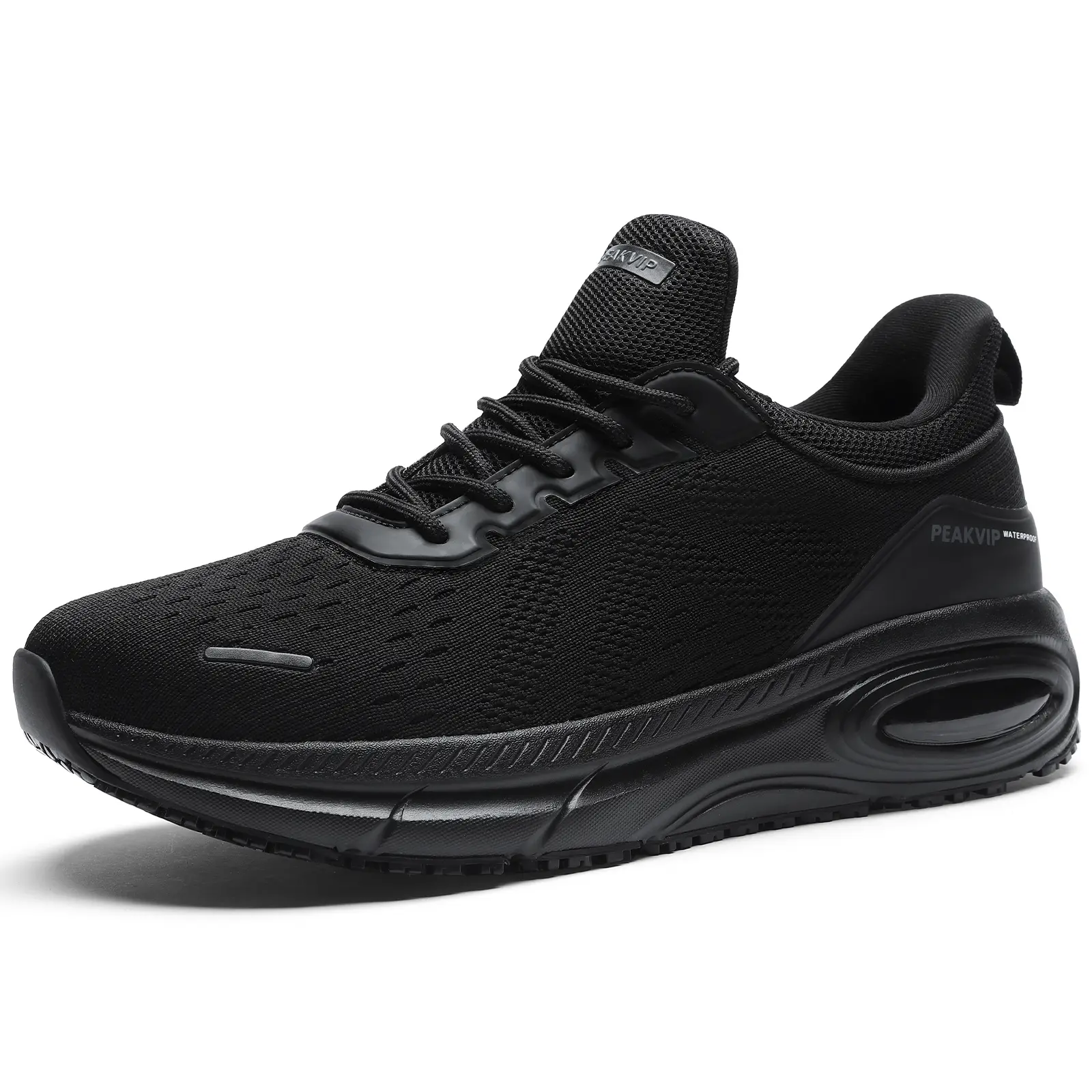 Men’s Slip Resistant Work Shoes, Breathable Non Slip Chef Sneakers with Cushioned Air Sole for Restaurant, Kitchen, Warehouse and All-Day Standing