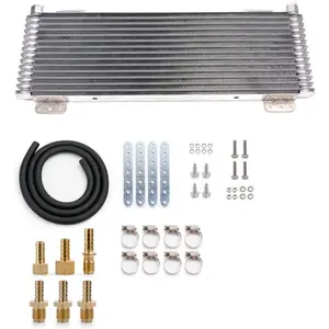 LPD47391 Low Pressure Drop Transmission Oil Cooler kit 40,000 GVW Max Heavy Duty Universal Transmission Performance Oil Cooler with Mounting Hardware for Car, Van, Light Truck, R.V. 47391 OC-4739-1