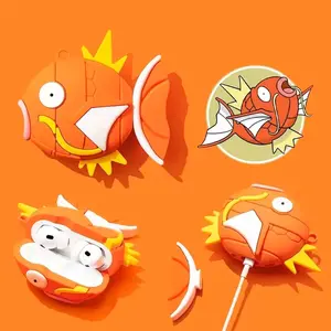 Cartoon 3D Magikarp AirPod Case Anti-Fall Shockproof Silicone Protective Cover for Airpods 1 2 3 4 Pro Pro2