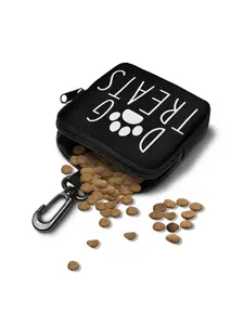 1pc Dog Paw & "Dog Treats" Print Portable Dog Snack Bag - Lightweight Pet Training Pouch with Chain Closure, Multi-Functional Key & Card Holder, Hanging Coin Purse for Dog Walking, Travel, and Pet Care Essentials, Dog Snack Pouch, Travel Pet Accessory