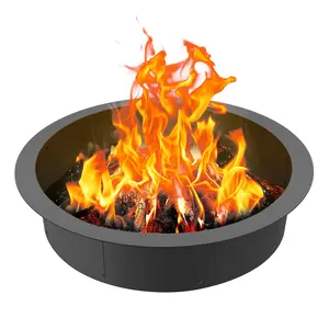 VEVOR Fire Pit Ring,  44-Inch Outer/39-Inch Inner Diameter, 10inch Height 2.5mm Thick Fire Pit Insert, Heavy Duty Carbon Steel Liner DIY Campfire Ring above or In-Ground, for Outdoor Camping, Bonfires