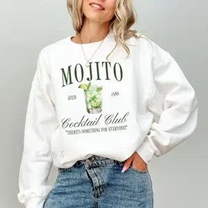 Mojito Sweatshirt, Mojito Cocktail Club Sweatshirts, Luxury Bachelorette Merch, Retro Social Club Sweatshirt, Funny Drinking Crewneck humor sweatshirt