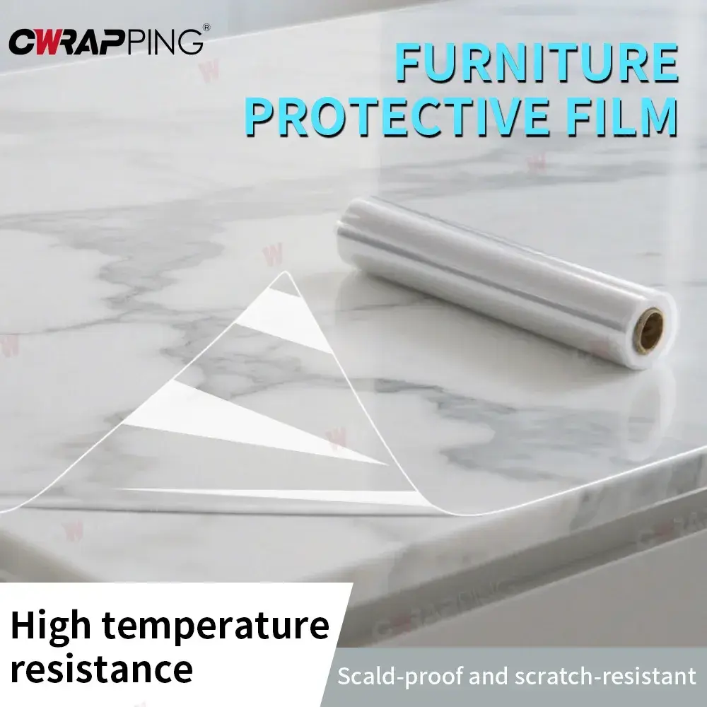 Clear Furniture Vinyl Table PVC Protective Film DIY Scratch Proof Kitchen Sticker High Quality Removable Transparent Wrap Roll